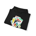 thumbnail image 2 of Card Game Stack Hoodie, Fun Draw 4 Stack Design, Retro Gaming Graphic, 2 of 5