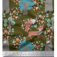 thumbnail image 1 of Soimoi Moss Georgette Fabric Tree,Fox & Bear Kids Printed Craft Fabric by The Yard 42 Inch Wide, 1 of 1