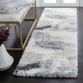 thumbnail image 2 of SAFAVIEH Fontana Darrell Abstract Shag Runner Rug, Ivory/Grey, 2'3" x 8', 2 of 8