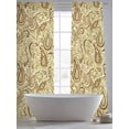 thumbnail image 5 of Beige Brown Green Sheer Curtains 84 Inch Length 2 Panels Set, Retro Botanical Abstract Art Voile Window Treatment Rod Pocket Curtains Sheers Drapes for Bedroom/Living Room/Kitchen 52"x84"x2, 5 of 7
