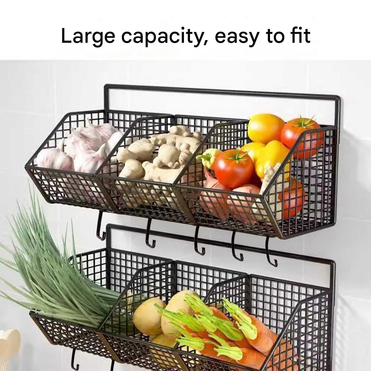 Magnetic Shelf for Fridge- 35 lbs Capacity, Large Storage Bins for Fruits, Vegetables, Spices | Rust-Proof Refrigerator Organizer, Space-Saving Kitchen & Pantry Storage