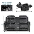 thumbnail image 3 of Zero Gravity Power Reclining Loveseat, Double Recliner Loveseat Sofa with Adjustable Headrest & Storage Center Console, RV Home Theater Seating with Cup Holders, USB & Type-C Ports for Living Room, 3 of 8