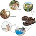 thumbnail image 6 of Mens Summer Breathable Sports Sandals Leather Hiking Comfortable Slippers Closed Toe Outdoor Casual Fisherman Shoes Brown 9 US, 6 of 7