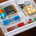 thumbnail image 5 of Clear Acrylic Expandable Drawer Organizer - Stackable Desktop Storage Box with Non-Slip Base, 2 Sizes (9.4" & 9.9" Lengths) for Office & Home Organization, 5 of 6