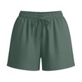 thumbnail image 5 of Women's Elastic Waist Drawstring Casual Straight Leg Shorts, Loose Summer Beach Shorts L, 5 of 7