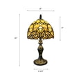 thumbnail image 5 of Tiffany Mini Table Lamp Gold Stained Glass Baroque Style Lavender Bedroom Living Room 8"W*15"H, 5 of 5