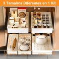 thumbnail image 2 of Cajones Deslizables para Cocina, Juego de 3 Organizador de Gabinete Extraíble con Guías Metálicas Almacenamiento Bajo Fregadero y Alacena sin Taladrar, 2 of 4