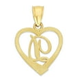 thumbnail image 5 of 10k Real Solid Two Tone Gold Heart Necklace (Letter D) with 20" Rolo Chain, Letter D Charm for Her, 5 of 6