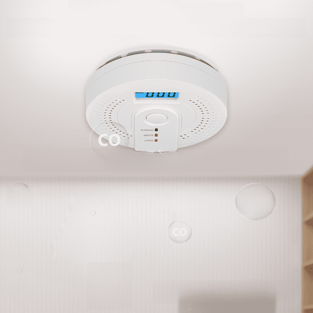 Detector de CO portátil para viajes con alarma de monóxido de carbono en inglés, detector UL2034