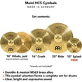 thumbnail image 2 of Meinl Cymbal Set Box Pack with 14鈥?Hihats, 20鈥?Ride, 16鈥?Crash, Plus a FREE 10鈥?Splash 鈥?HCS Traditional Finish Brass 鈥?Made In Germany, 2-YEAR WARRAN, 2 of 5