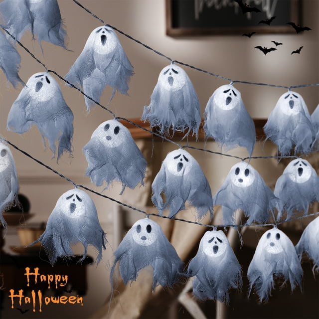 DPTALR Guirlande Lumineuse d'Halloween 20 LED Guirlande Lumineuse d'Halloween pour Déco Extérieure Intérieure Éclairage d'Halloween pour Cour Maison Fête Décorations
