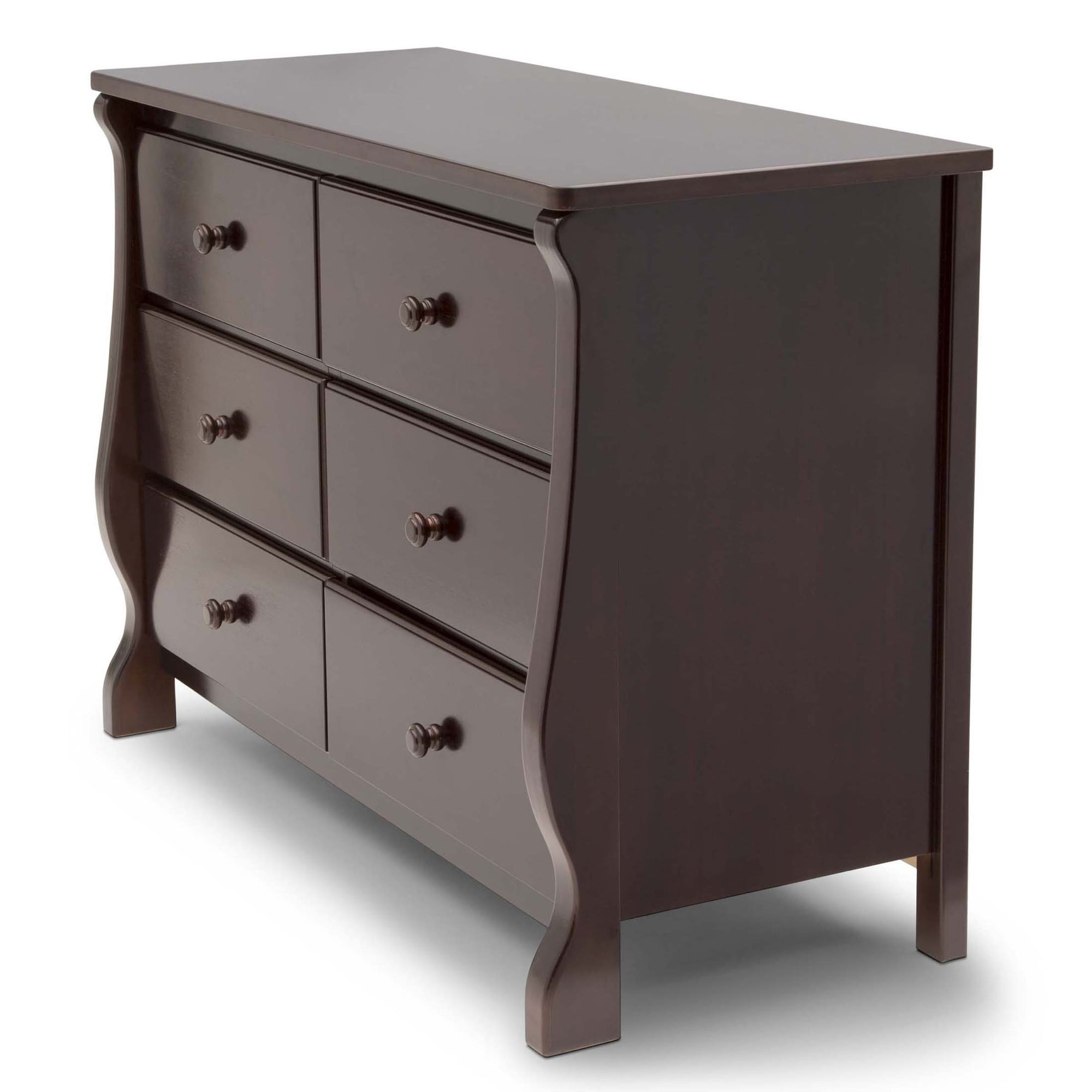 Delta Children Universal 6 Drawer Dresser with Interlocking Drawers - Greenguard Gold Certified, Dark Chocolate