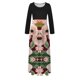 thumbnail image 4 of Vestido largo de manga larga con cuello redondo y estampado floral para mujer Pompotops  hdfakjf4053, 4 of 5