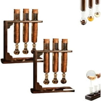 Cigar Flavor Injector Humidifier, 2026 New Cigar Infuser Glass Tube Kit Humidor, Handmade DIY Aromatherapy Wooden Base Display with Hygrometer & Airtight Caps for Men & Cigar Enthusiasts(2PCS-Small)