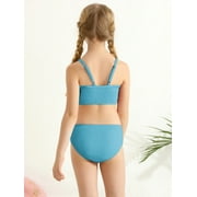 GYRATEDREAM Girls Maillots de bain Ensemble de bikini 2 pièces Spaghetti Strap High Waisted Bathing Suit Girls Maillots de bain avec coussin de poitrine