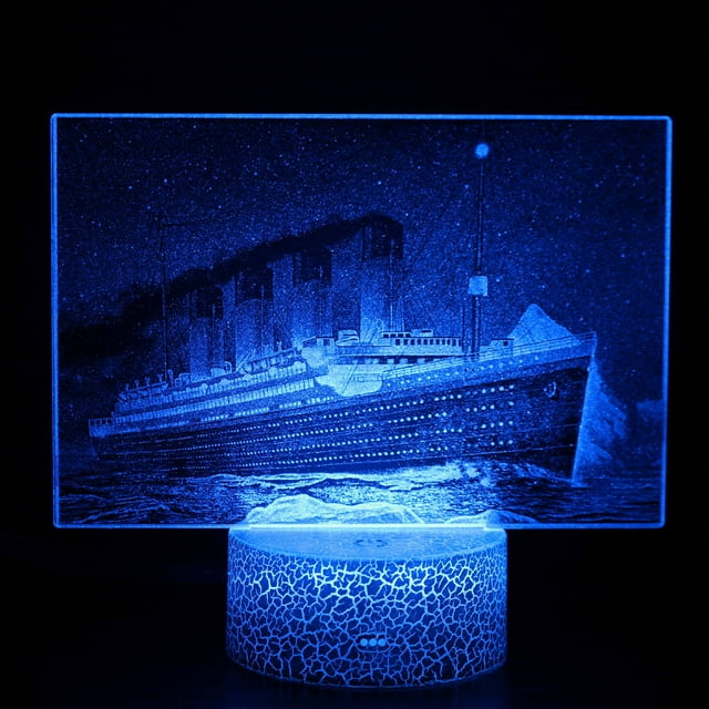Night Light Stars Warships LED 3D que cambia de color para niños
