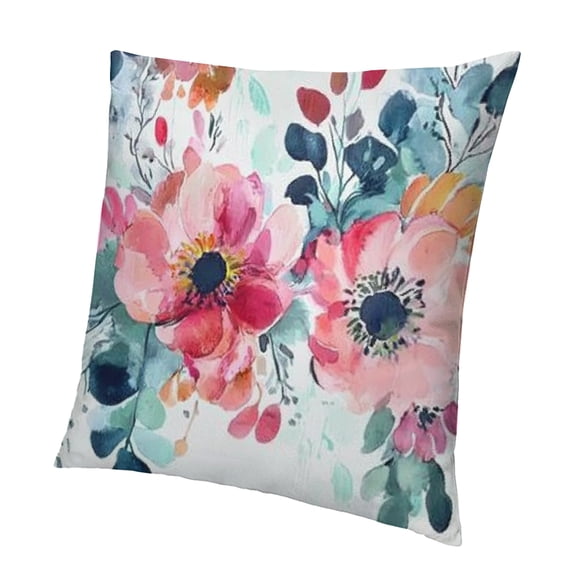 Patifu Flowers Pillow Cover Queen  Spring Floral Wildflowers Flower Lumbar Pillow Case Soft Standard Pillow Cases Protector with Zipper Decorative Bed Cushion Covers for Bedroom 12x12in