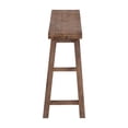 thumbnail image 3 of Amber 33 Inch Rubberwood Bench with Saddle Seat Rectangular Brown, 3 of 3