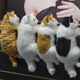 thumbnail image 2 of Estatua de gato de peluche simulada, escultura de gato colgante, artesanías de escritorio, modelo de animal de gato, juguete de peluche adecuado para familiares y amigos, mujeres, 2 of 6