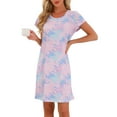 thumbnail image 1 of INSPIRE CHIC Vestido de Noche de Manga Corta para Mujeres Sleepdress Ropa de Dormir L Rosa, 1 of 1