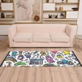 thumbnail image 2 of Yayeee Runner Rug for Bedroom 2'x6' Machine Washable Hallway Non Slip Mat, White Doodle Pattern, 2 of 8