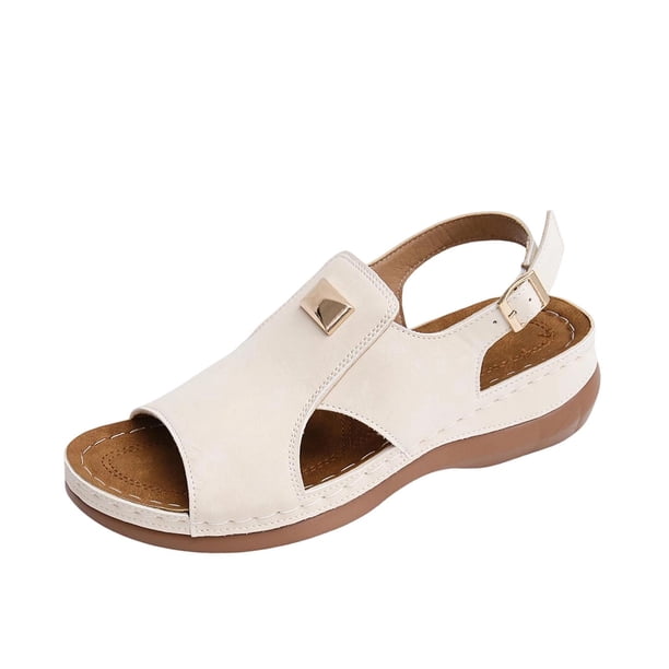 Sandalias de Cuña de las Mujeres Casuales de Moda Gruesa Parte Inferior de la Playa Estilo de la Boca de los Peces Sandalias de Verano de las Mujeres