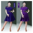 thumbnail image 4 of Large Size Sexy Latin Dance Performance Purple Dress Women Spring Summer Ballroom Dress Tango Clothes Dancing Clothes Skirt, 4 of 7