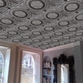 thumbnail image 5 of Dundee Deco's Rustic Antique Silver Damask Glue Up/Drop In Ceiling Panels, 2 ft. X 2 ft. (4 sq ft.) each, Pack of 50, 5 of 5