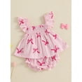 thumbnail image 4 of AceBaby Toddler Baby Girl Summer Outfits 3-24M Flying Sleeve Tops and Ruffled Shorts 2Pcs Set, 4 of 9