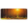 thumbnail image 1 of Landscape Kitchen Mat, Sunset Dawn Sun Rise Beams in Forest Tree Nature Plants Print Image, Plush Decorative Kitchen Mat with Non Slip Backing, 47" X 19", Earth Yellow Dark Orange, by Ambesonne, 1 of 1
