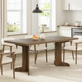 thumbnail image 2 of 71" Dining Table for 6 to 8 People, Modern Dinner Table with Unique Wooden Legs, Rectangle Dining Table for Kitchen, Dining Room & Living Room, 2 of 7