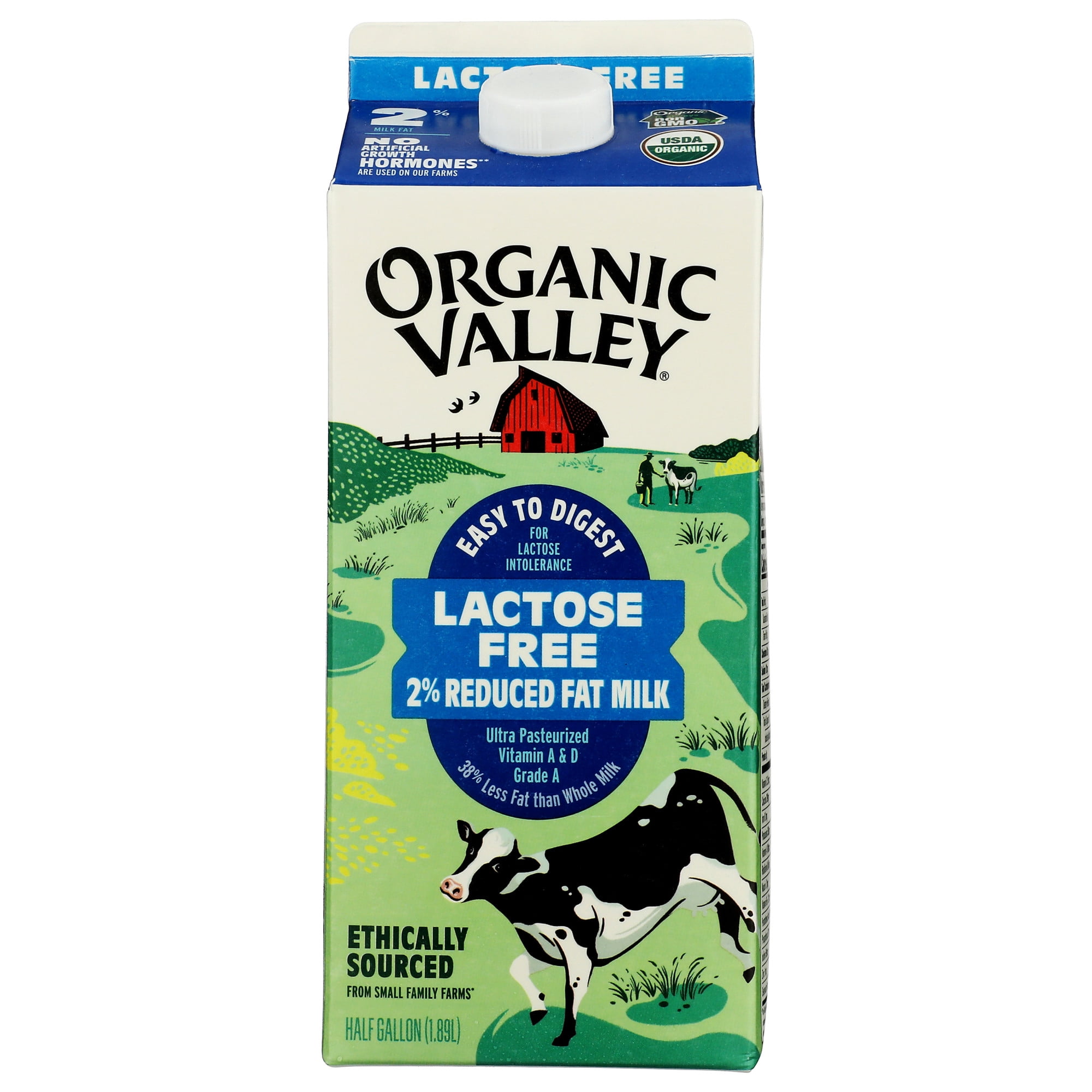Organic Valley Organic Lactose Free Reduced Fat 2% Milk, Half Gallon, 64 fl oz