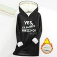 thumbnail image 3 of Crunowin Fleece Lined Hooide for Women, Long Sleeve Hooded Sweatshirts Letter Print Pullover Tops Black 3XL, 3 of 7