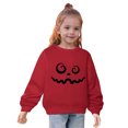 thumbnail image 5 of Odeerbi Toddler Boys Girls Halloween Crewneck Sweatshirts Fall Winter Cotton Sweatshirt Toddler Kids Cute Solid Color Halloween Print Long Sleeve Sweatshirts Top Toddler Clothes Red, 5 of 5