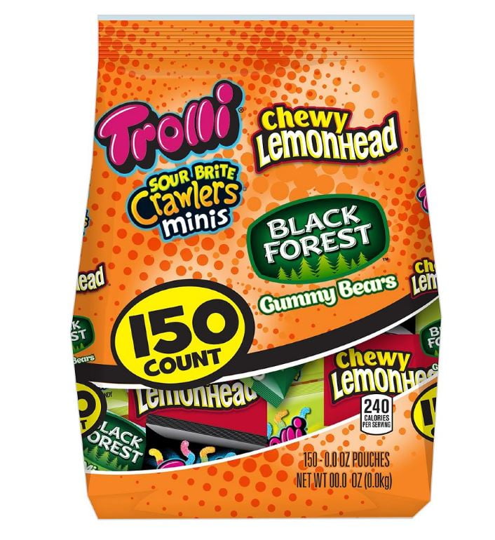Ferrara Gummy Favorites Variety Pack, Trolli Mini Sour Brite Crawlers, Lemonheads, Now & Later and Black Forest Mini Gummy Bears, 150 Count