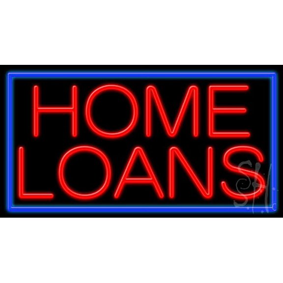Home Loans LED Neon Sign 20 x 37 - inches, Black Square Cut Acrylic Backing, with Dimmer - Bright and Premium built indoor LED Neon Sign for Defence Force.