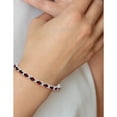 thumbnail image 5 of 14K White Gold Oval Garnet And Diamond Bracelet (Width 4.2) (Length 7) - Jbsp, 5 of 5