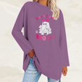 thumbnail image 2 of Pisexur Hauts à Ruban pour Femmes Mode Manches Longues Col Rond Chandails en Molleton Décontractés Sensibilisation au Cancer du Sein Pull Tops Chandails en Molleton Graphiques Inspirants T-Shirts Tops d'Automne pour Femmes, 2 of 5