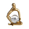 thumbnail image 2 of Estatua de abstracto de europeo, decoración de escultura, personaje de resina para decoración de estantería, regalos de cumpleaños, Meditación de oro perfecl Estatuilla abstracta, 2 of 8