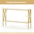thumbnail image 3 of Costway Table Console Étroite Table d'Entrée à 2 Niveaux avec Rangement 2 Barres de Soutien Table de Sofa Blanc, 3 of 10