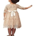 thumbnail image 4 of Bébé bébé Filles Dentelle Robe de Mariée Robe de Soirée Robe de Princesse Blanc 5-6 Ans, 4 of 5