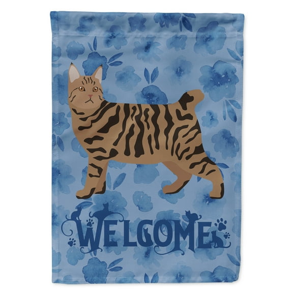 Carolines Treasures CK4952CHF Pixie Bob 3 Cat Welcome Flag Canvas House Size Large multicolor