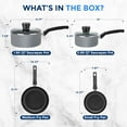 thumbnail image 3 of SereneLife Kitchenware Pots & Pans Basic Kitchen Cookware, Black Non-Stick Coating Inside, Heat Resistant Lacquer (6-Piece Set), One Size, Gray, 3 of 7