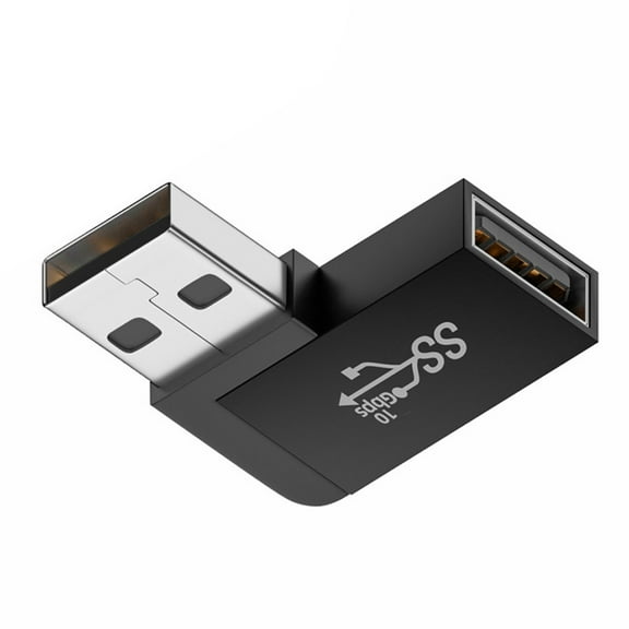 CY 10Gbps USB3.0 Male to Female Extension Power Data Video Adapter 90 Degree Left Angled Type
