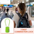 thumbnail image 6 of Uxcell Luggage Travel Lock, Digit Cable Combination Lock Width Body with Long Cable Green 5", 6 of 7
