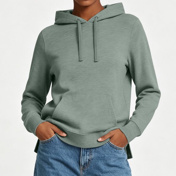 Tawop Women Pullover Long Sleeve Hooded Sweatshirt Gray