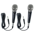 thumbnail image 1 of Handheld Microphone 2pcs Wired Dynamic 10ft Cable 1/4 Inch Socket Plastic for Karaoke Speaker Amp Mixer Speech, 1 of 8