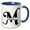 Blue/White, variant on 3drose, Bold Script Monogram M - Matthews, 11oz Two-tone Red Mug