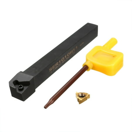 

1pc SER1010H11 Lathe Turning Tool Holder Boring Bar + 1pc 11ER AG60 Carbide Insert Blade + 1pc Wrench