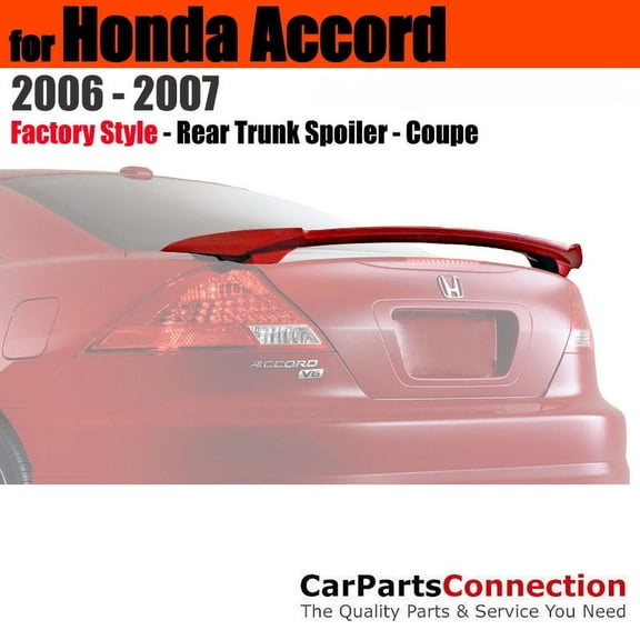 Trunk Spoiler Compatible With 2006-2007 Honda Accord Coupe Factory Style Painted Color B92P Nighthawk Black Pearl